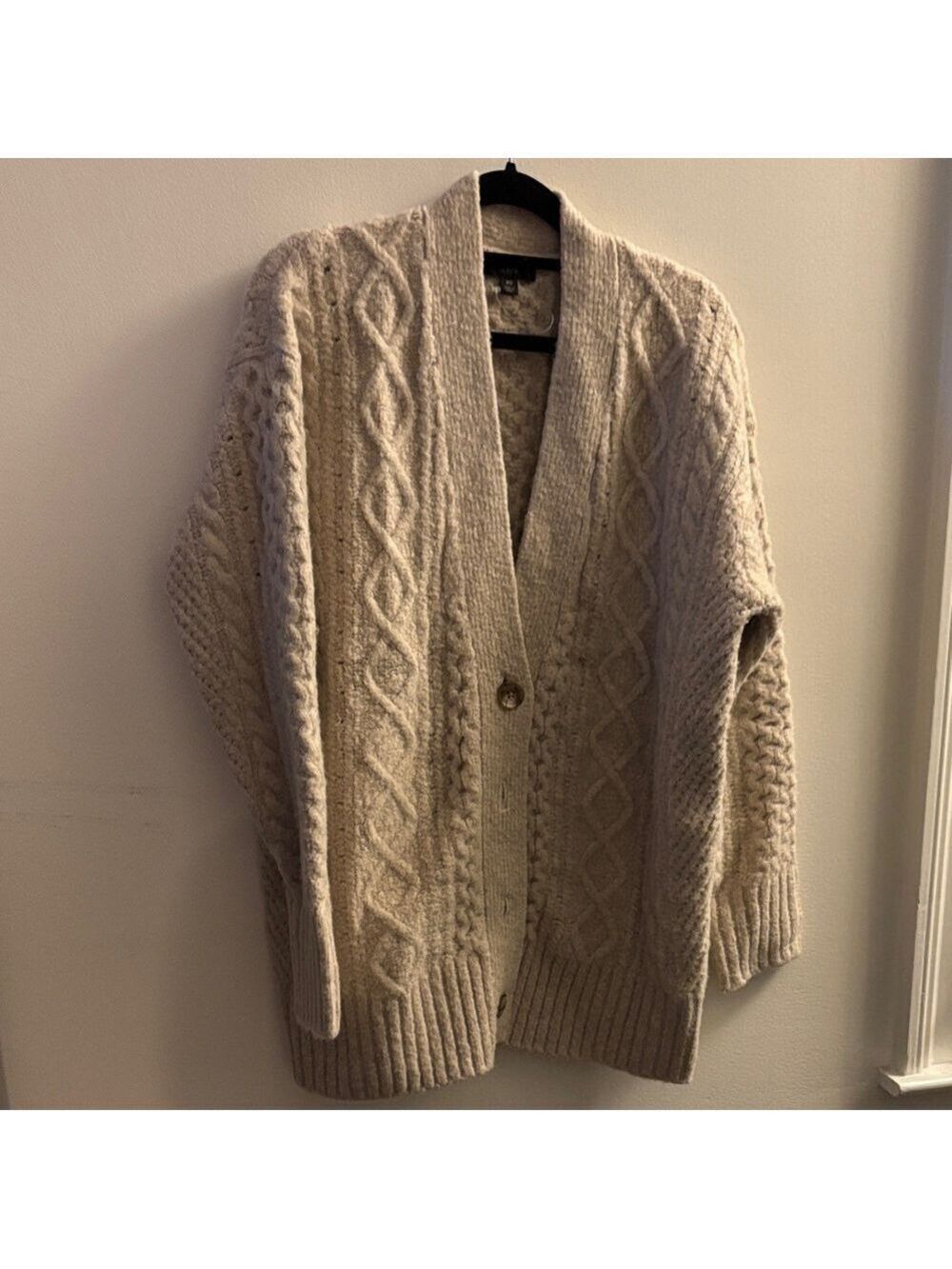 J. Crew Beige Cable Knit Cardigan